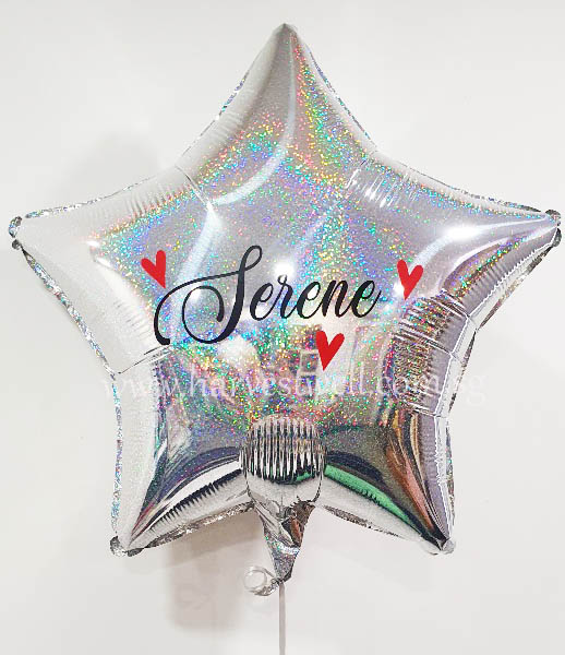 Custom Print on Holographic Star Foil Balloon